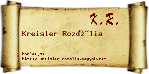 Kreisler Rozália névjegykártya
